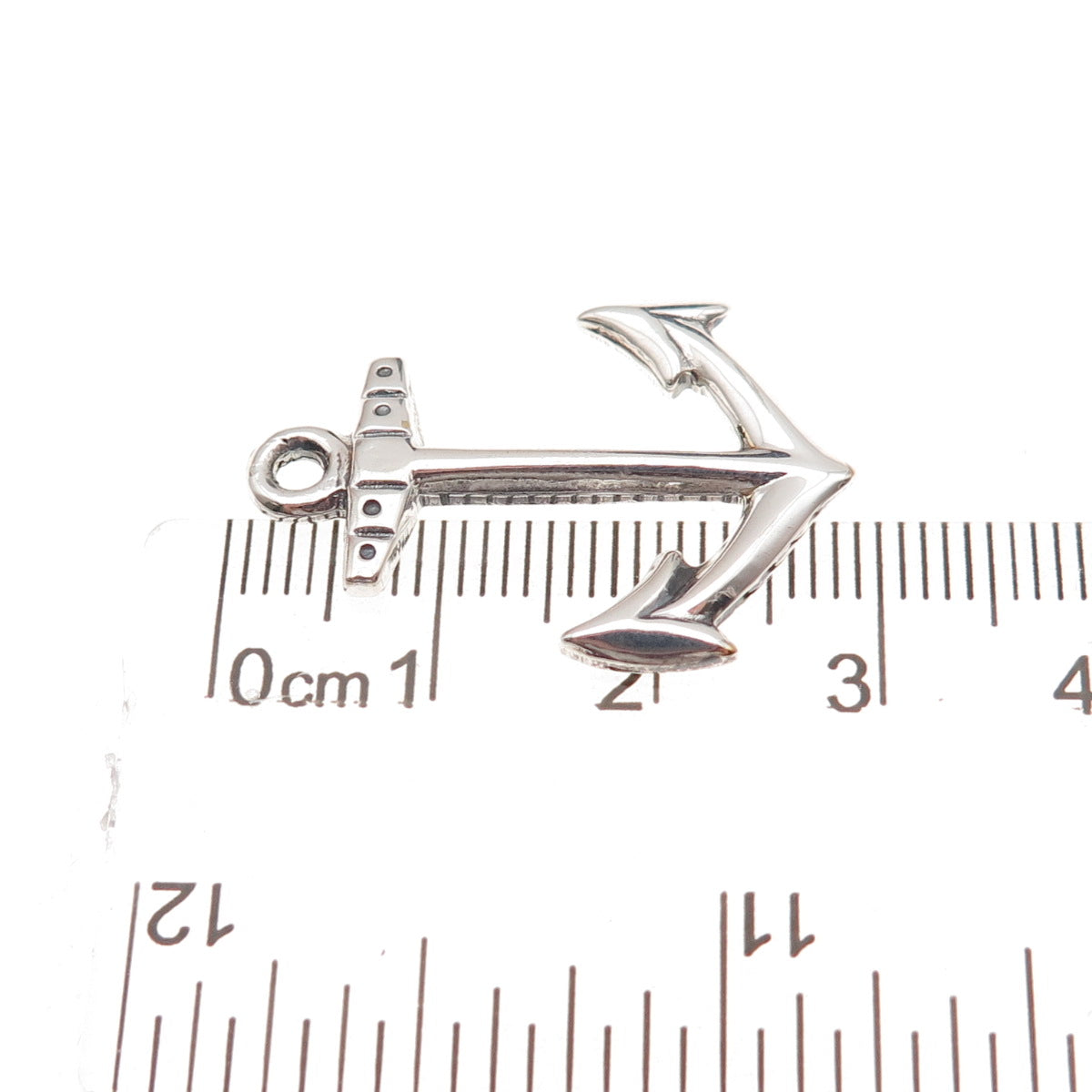 925 Sterling Silver Vintage Anchor Oxidized Charm Pendant