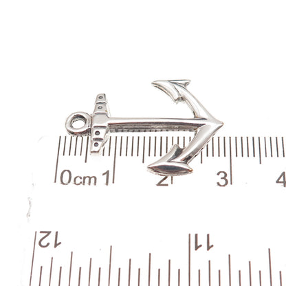925 Sterling Silver Vintage Anchor Oxidized Charm Pendant