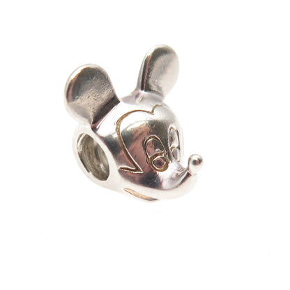 DISNEY & CHAMILIA 925 Sterling Silver Mickey Mouse Slide Bead Charm