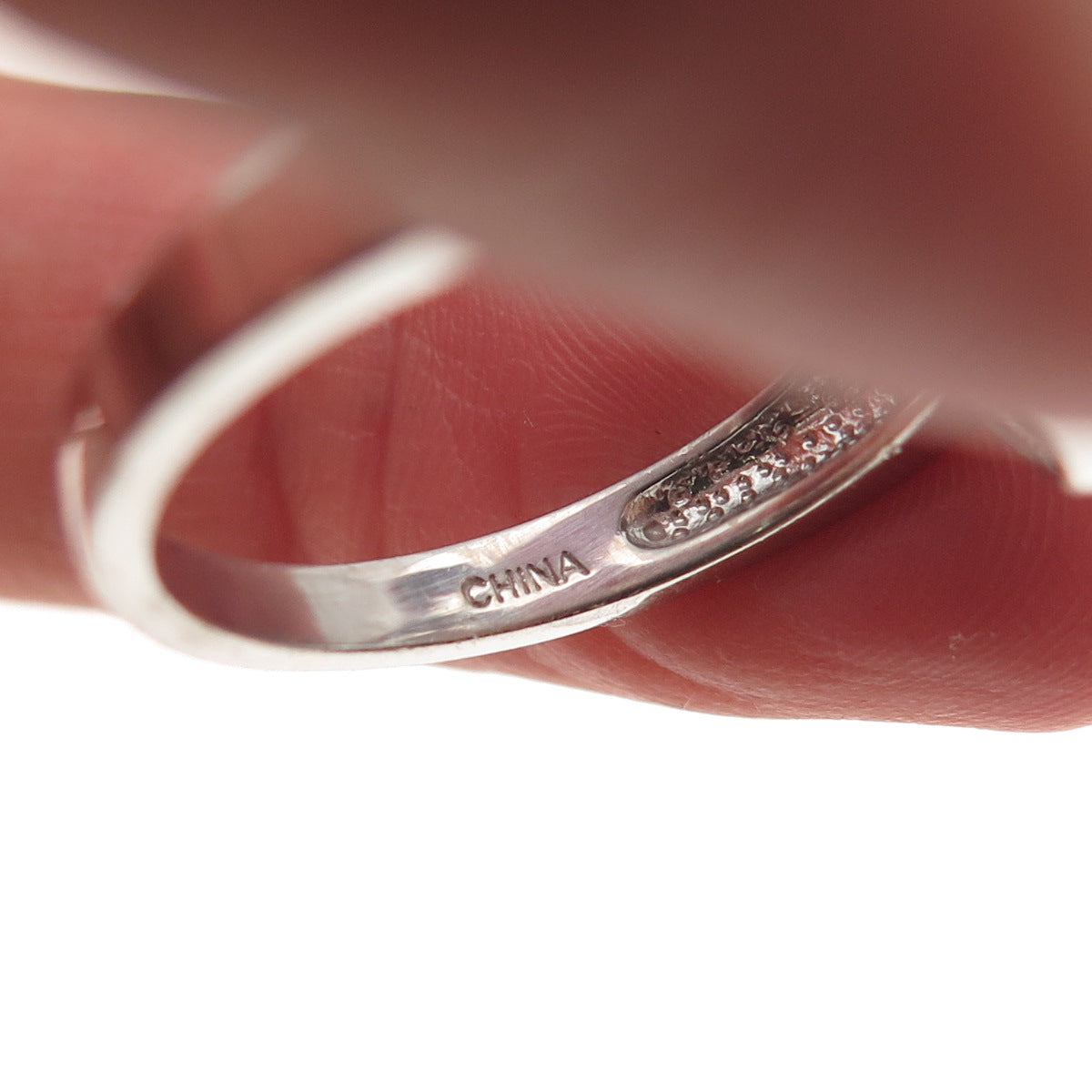 HN Heng Ngai 925 Sterling Silver Real Round-Cut Diamond Ring Size 8