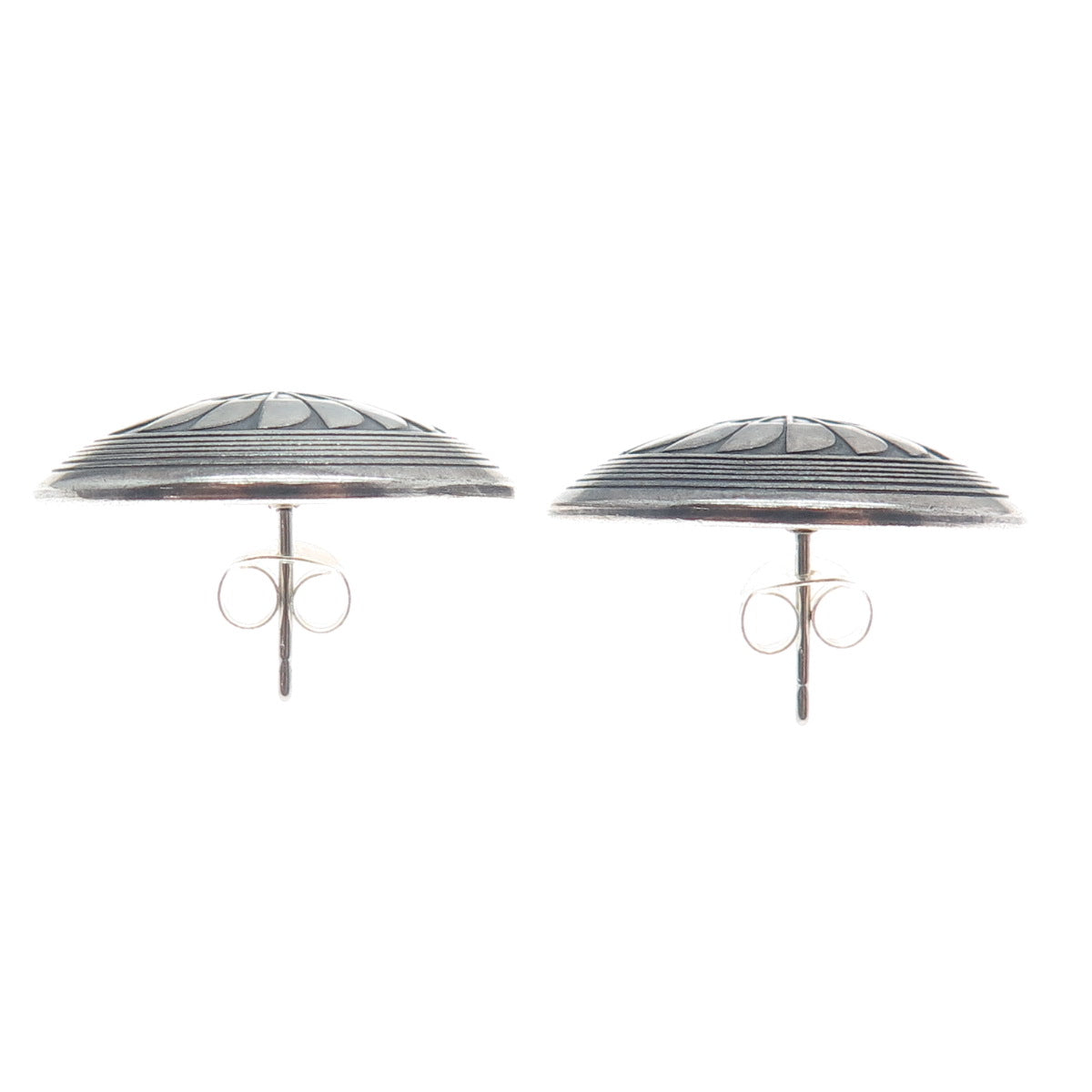 TSM THE SILVER MESA Old Pawn 925 Sterling Silver Vintage Turtle Tribal Earrings