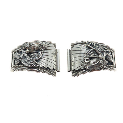 Old Pawn 925 Sterling Silver Vintage Southwestern Eagle Bird Watch Band Bracelet