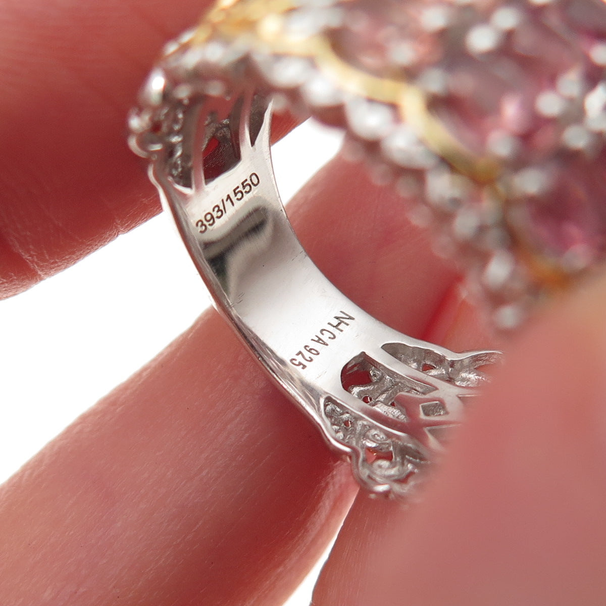 Michael Valitutti Gems En Vogue Sterling Multi-Color Tourmaline Ring Size 8.25