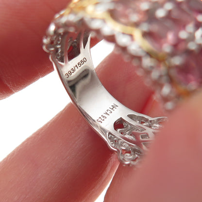 Michael Valitutti Gems En Vogue Sterling Multi-Color Tourmaline Ring Size 8.25