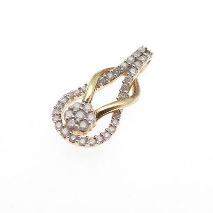 925 Sterling Silver Gold Plated Real Diamond Infinity Mini Charm Pendant