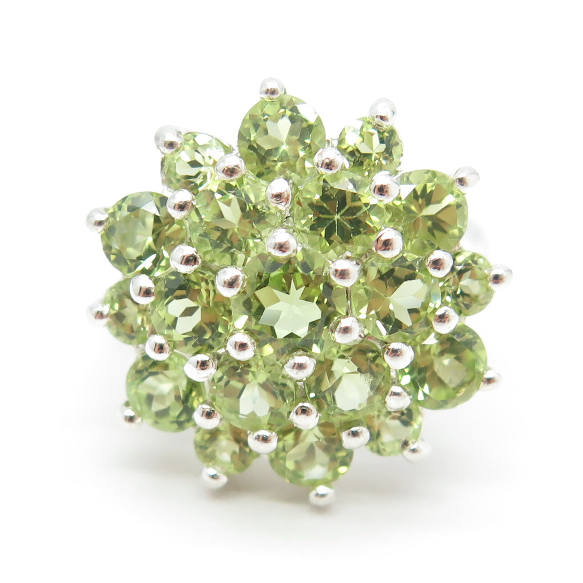 CHUCK CLEMENCY 925 Sterling Silver Real Peridot Gemstone Ring Size 6