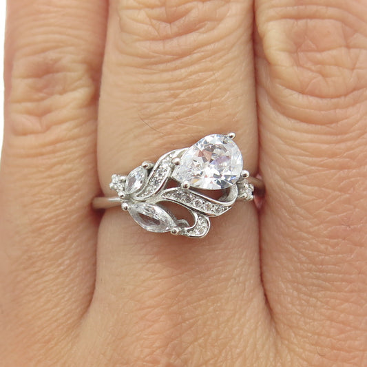 925 Sterling Silver Multi-C Z Ring Size 7.25