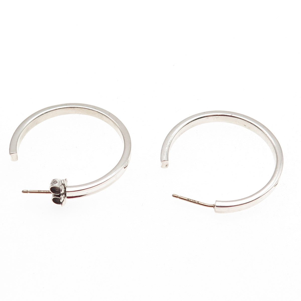 Tiffany & Co. 925 Sterling Silver Vintage 1837 Collection Hoop Earrings