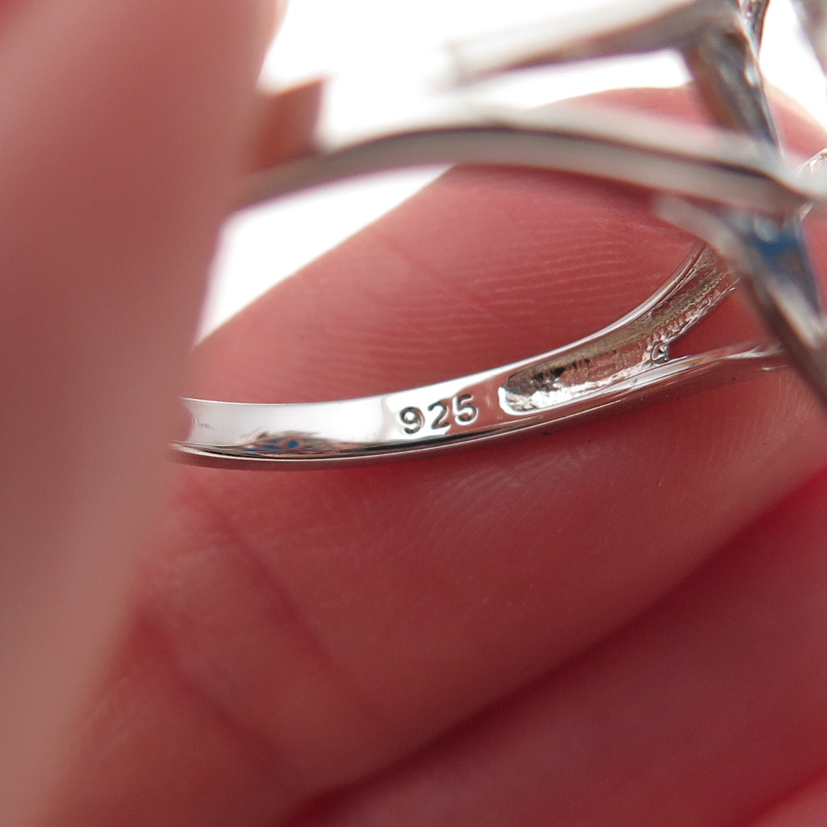 925 Sterling Silver Real Sleeping Beauty Turquoise Flower Ring Size 8
