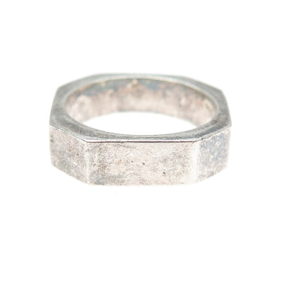 925 Sterling Silver Vintage Geometric Oxidized Band Ring Size 8.25