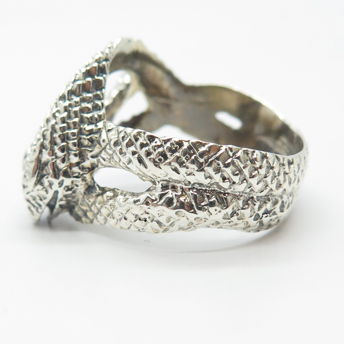 925 Sterling Silver Vintage Wrapped Snake Ring 8.25