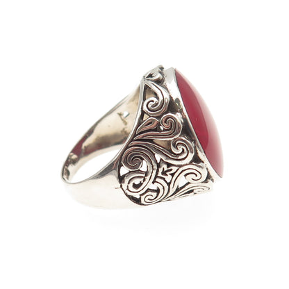 Samuel Benham 925 Sterling Silver Vintage Real Red Jasper Swirl Ring Size 6