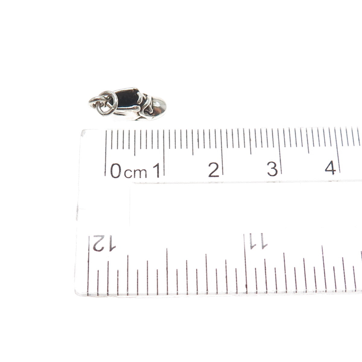 SUNWEST 925 Sterling Silver Vintage Shoe Oxidized Minimalist 3D Charm Pendant