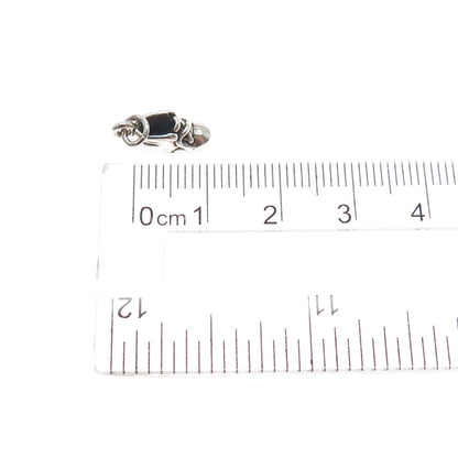 SUNWEST 925 Sterling Silver Vintage Shoe Oxidized Minimalist 3D Charm Pendant