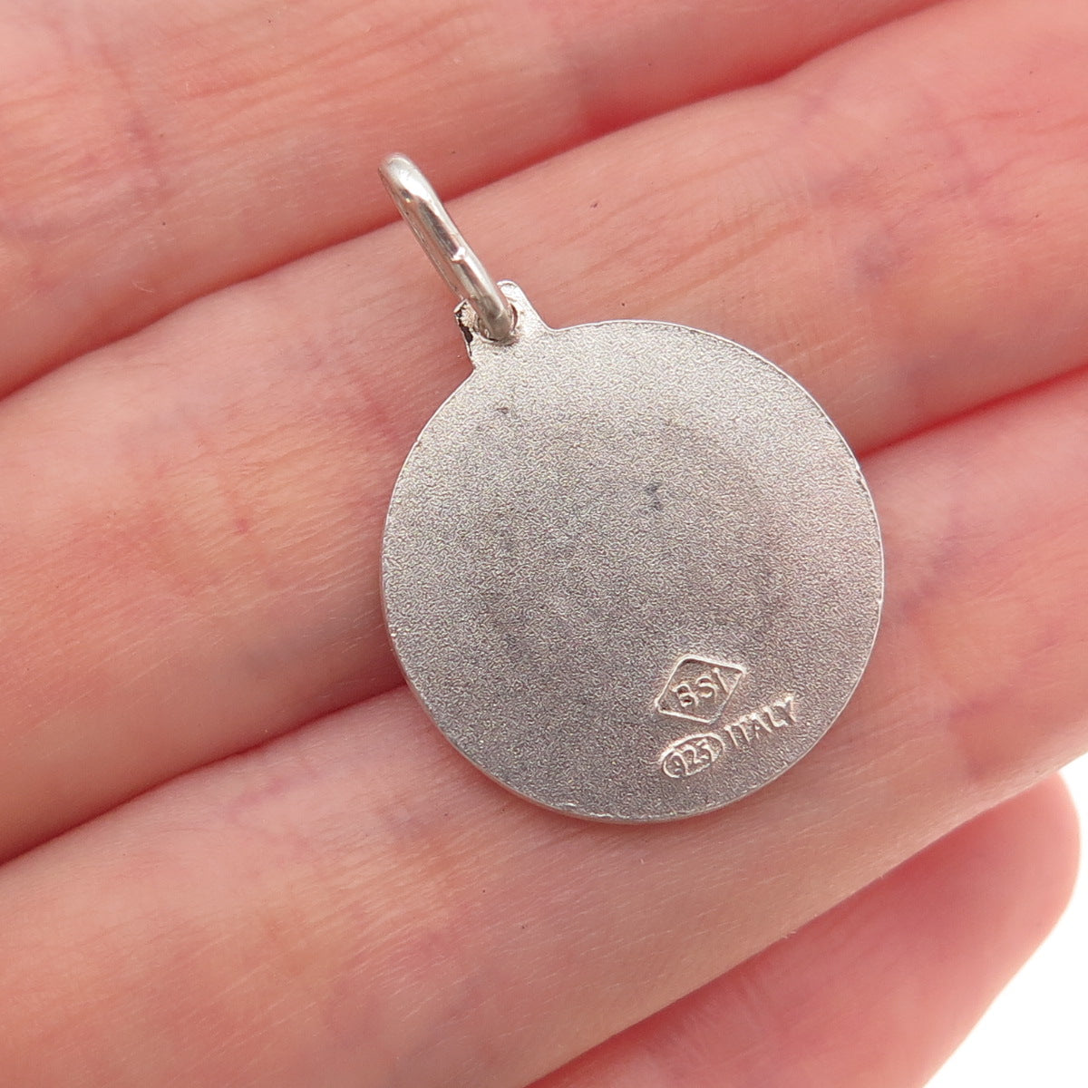 925 Sterling Silver Vintage Italy St. Lazarus Religious Medal Charm Pendant