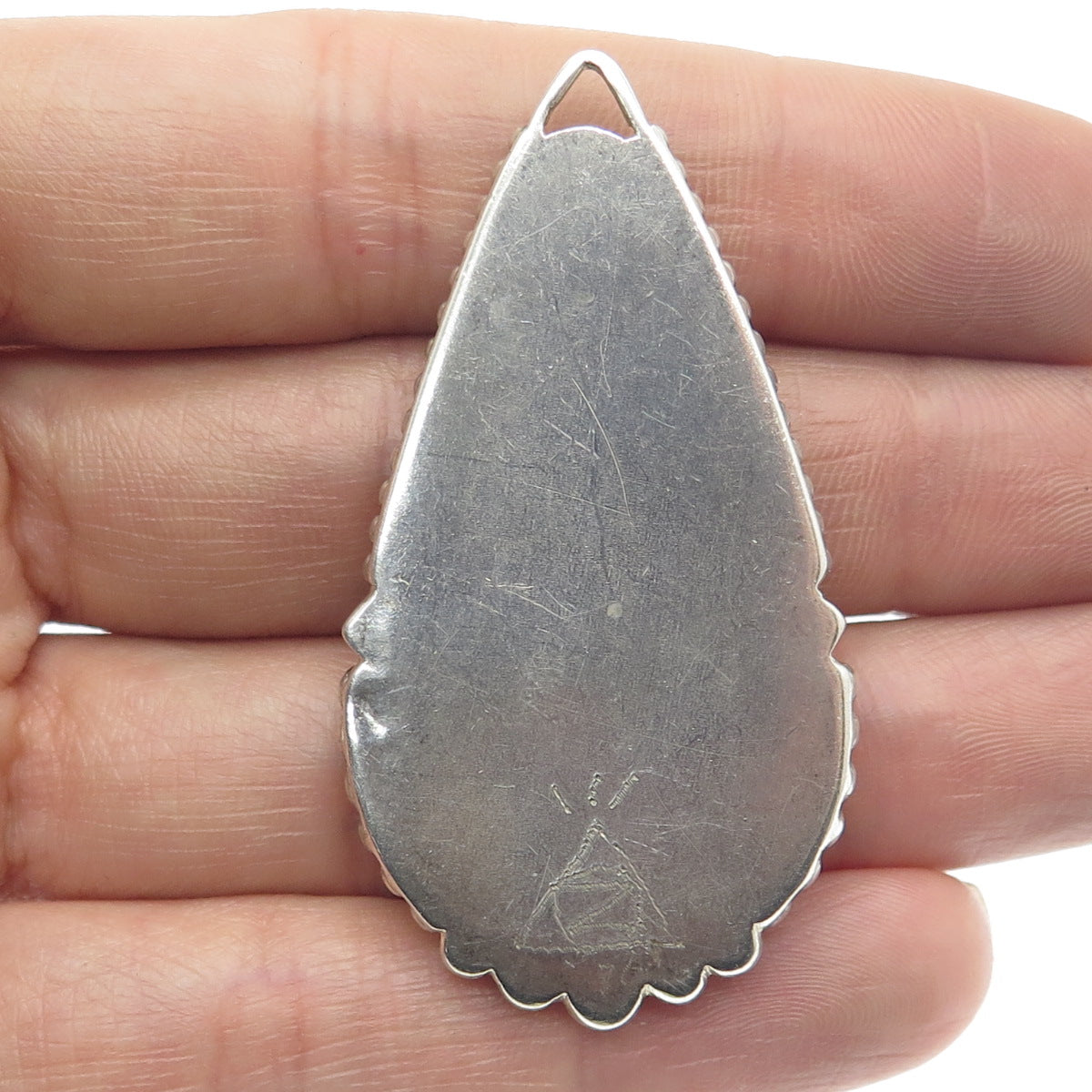 Z ARTIE YELLOWHORSE Old Pawn 925 Sterling Silver Vintage Fossil Pendant