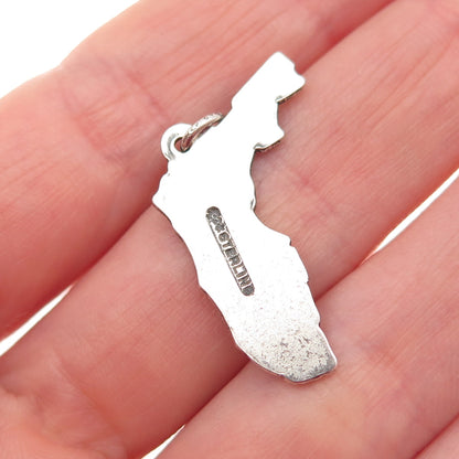 MAISELS INDIAN 925 Sterling Silver Vintage Florida State Map Charm Pendant