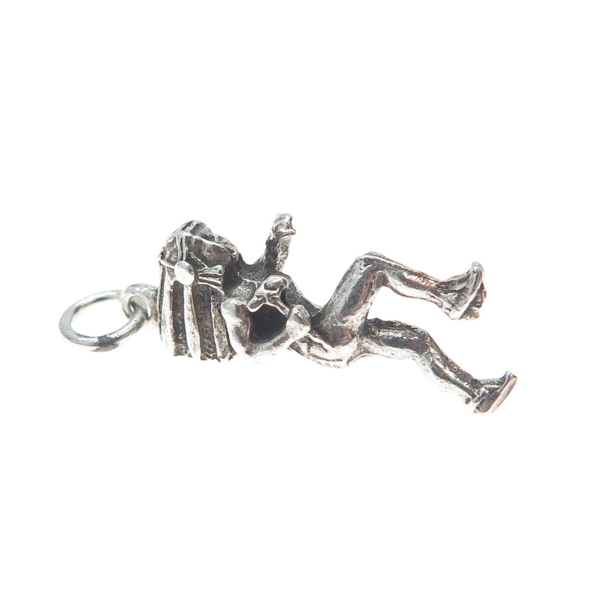 Old Pawn 925 Sterling Silver Vintage Southwestern Indian Hunter Oxidized Pendant