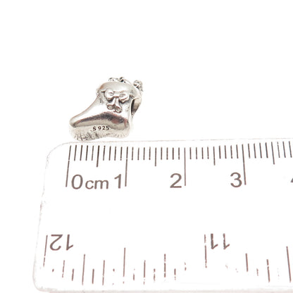 925 Sterling Silver Santa's Stocking Slide Bead Charm
