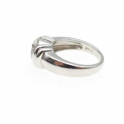 925 Sterling Silver Round-Cut C Z Engagement Ring Size 6