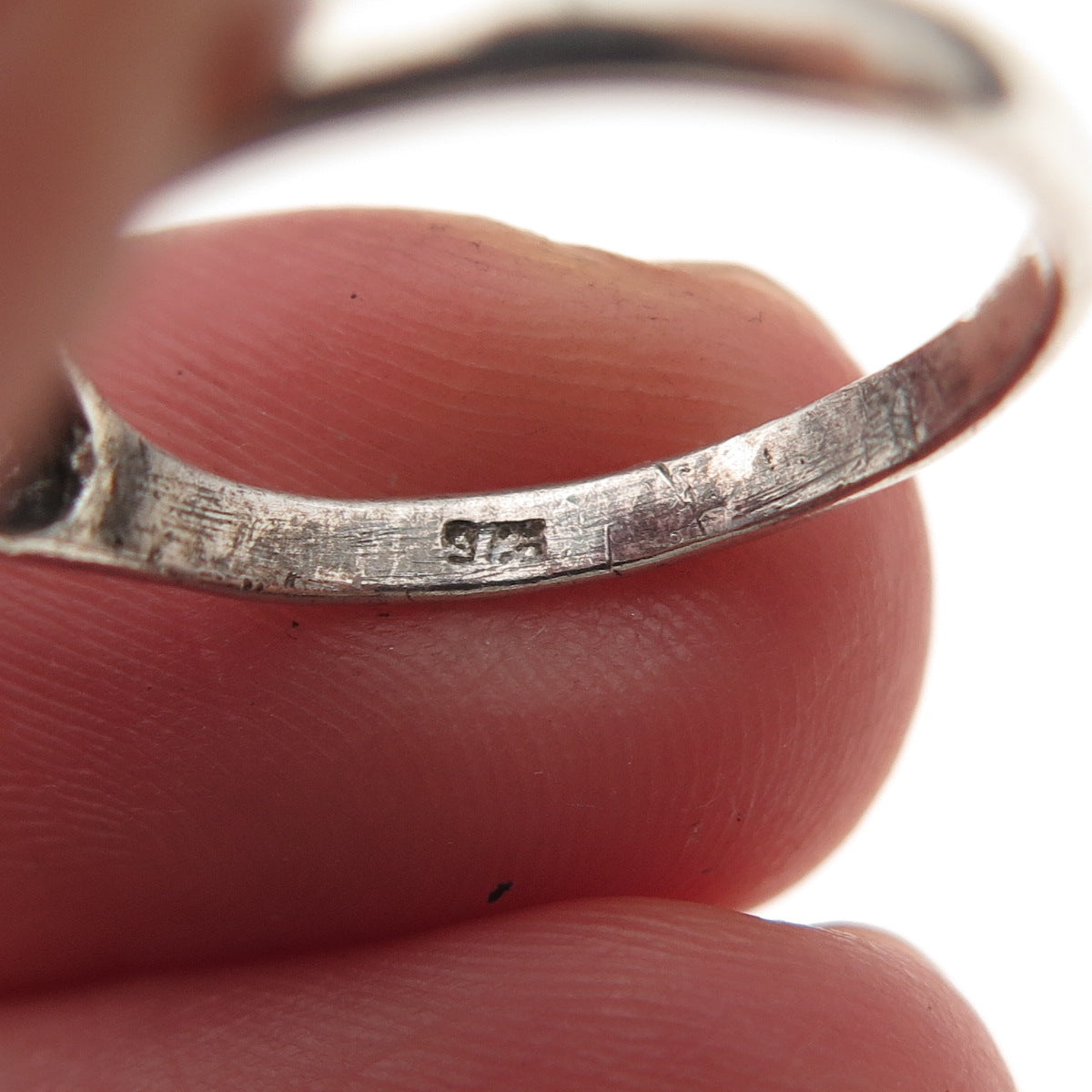 925 Sterling Silver Vintage Skull Oxidized Biker Ring Size 5