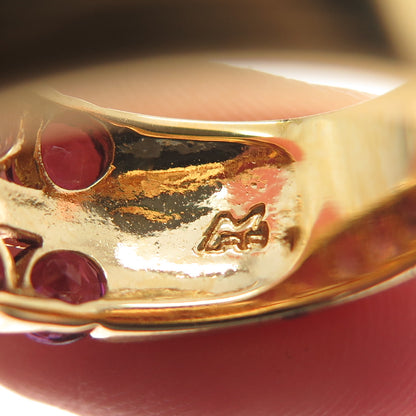 M.R.F. RESOURCES LTD. 925 Sterling Silver Gold Plated Real Amethyst Ring Size 6