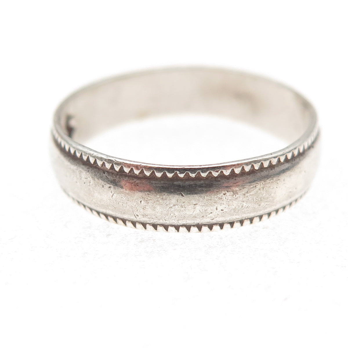 Shube 925 Sterling Silver Vintage Oxidized Band Ring Size 9.75