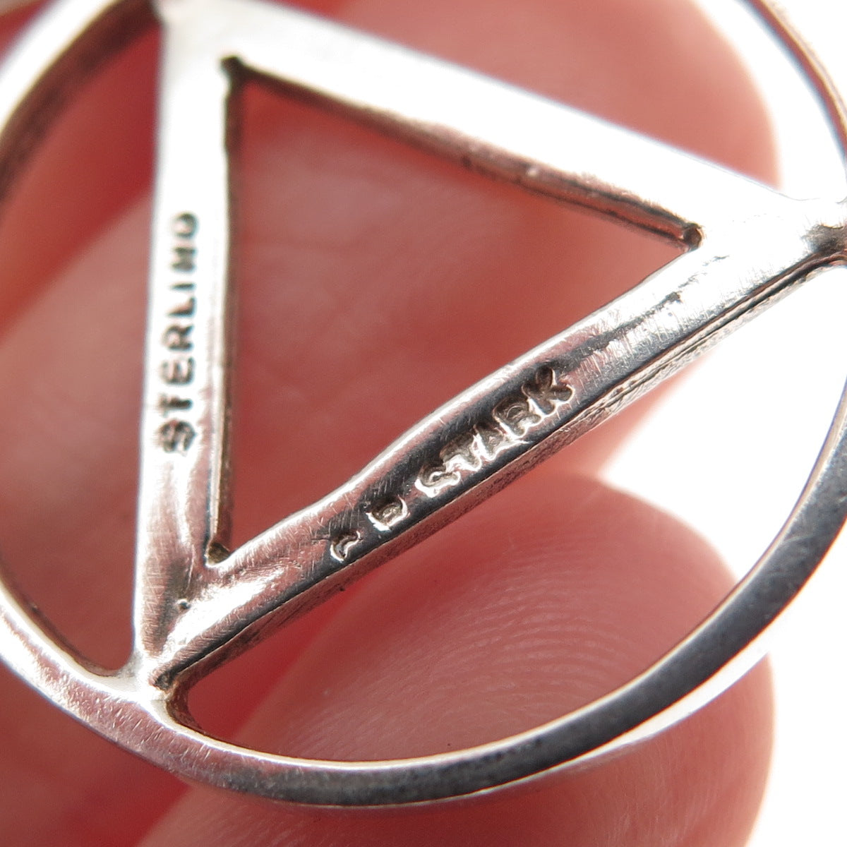 CB Stark 925 Sterling Silver Vintage Alcoholics Anonymous Charm Pendant