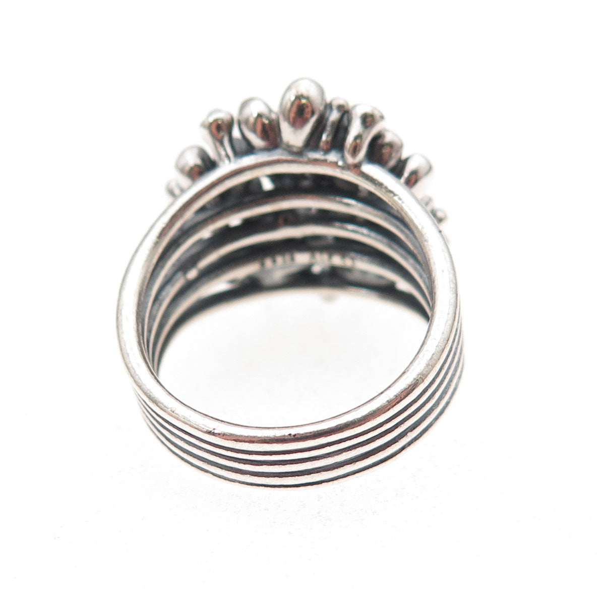 Pandora 925 Sterling Silver Enamel Real Pearl Cherry Blossom Bouquet Ring Size 6