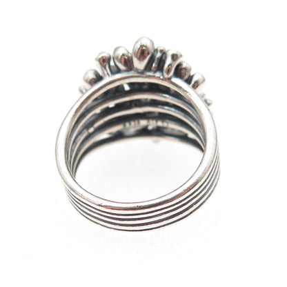 Pandora 925 Sterling Silver Enamel Real Pearl Cherry Blossom Bouquet Ring Size 6
