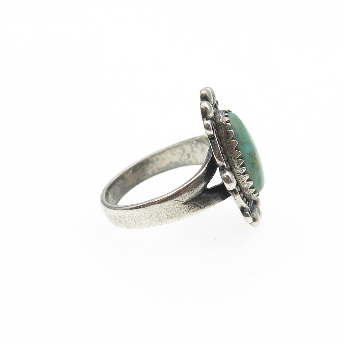Bell Trading Post Old Pawn Sterling Silver Vintage Turquoise Tribal Ring Size 5