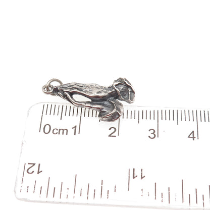 925 Sterling Silver Vintage Prayer Hands Oxidized Mini Charm Pendant