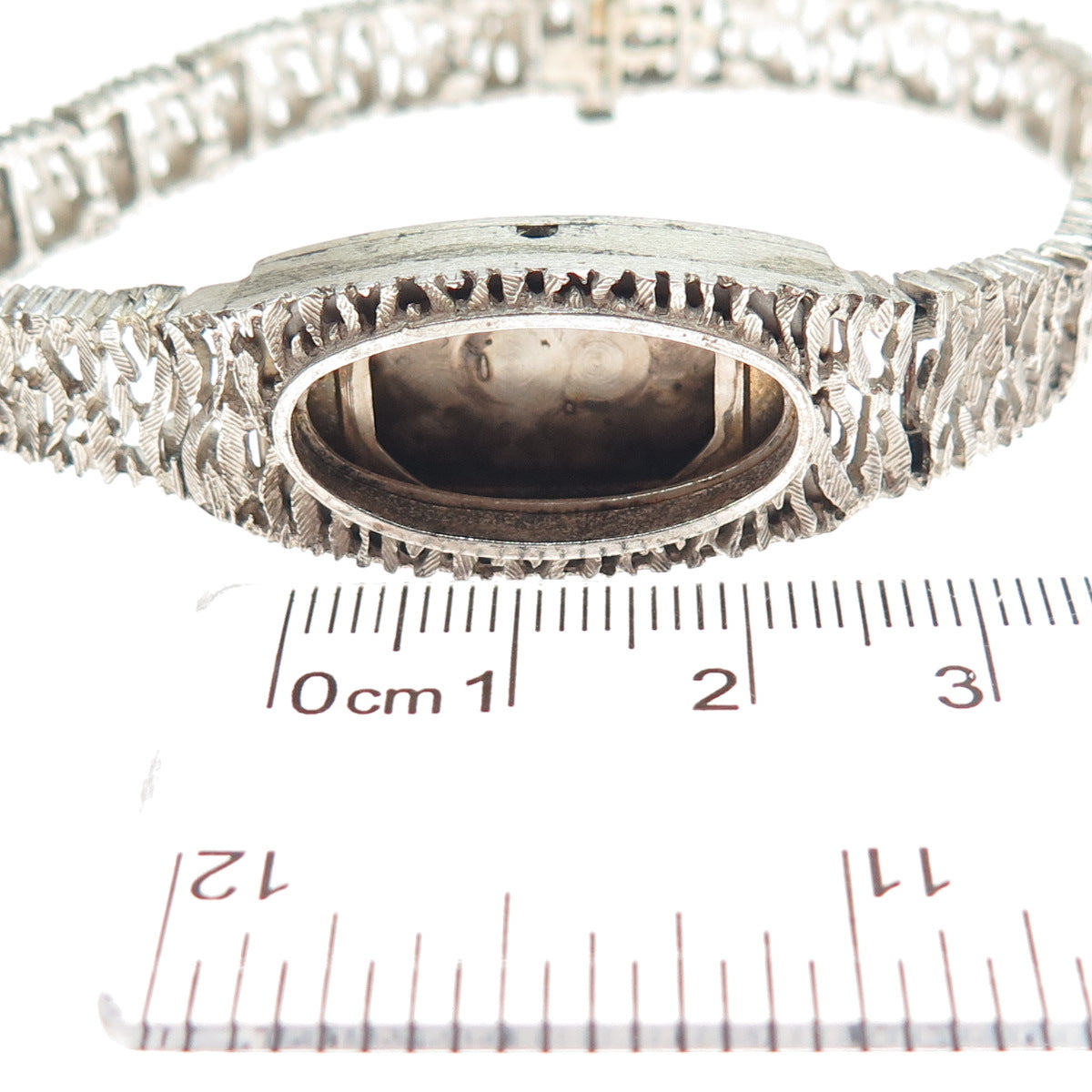 925 Sterling Silver Vintage Animal Pattern Ladies Watch Case Bracelet 6.25"