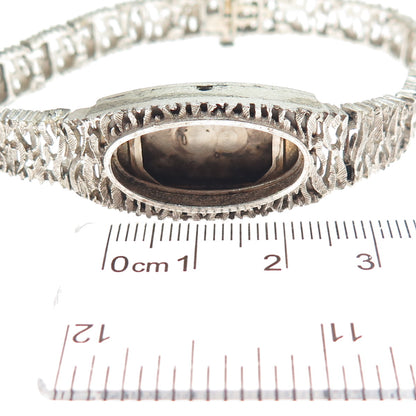 925 Sterling Silver Vintage Animal Pattern Ladies Watch Case Bracelet 6.25"