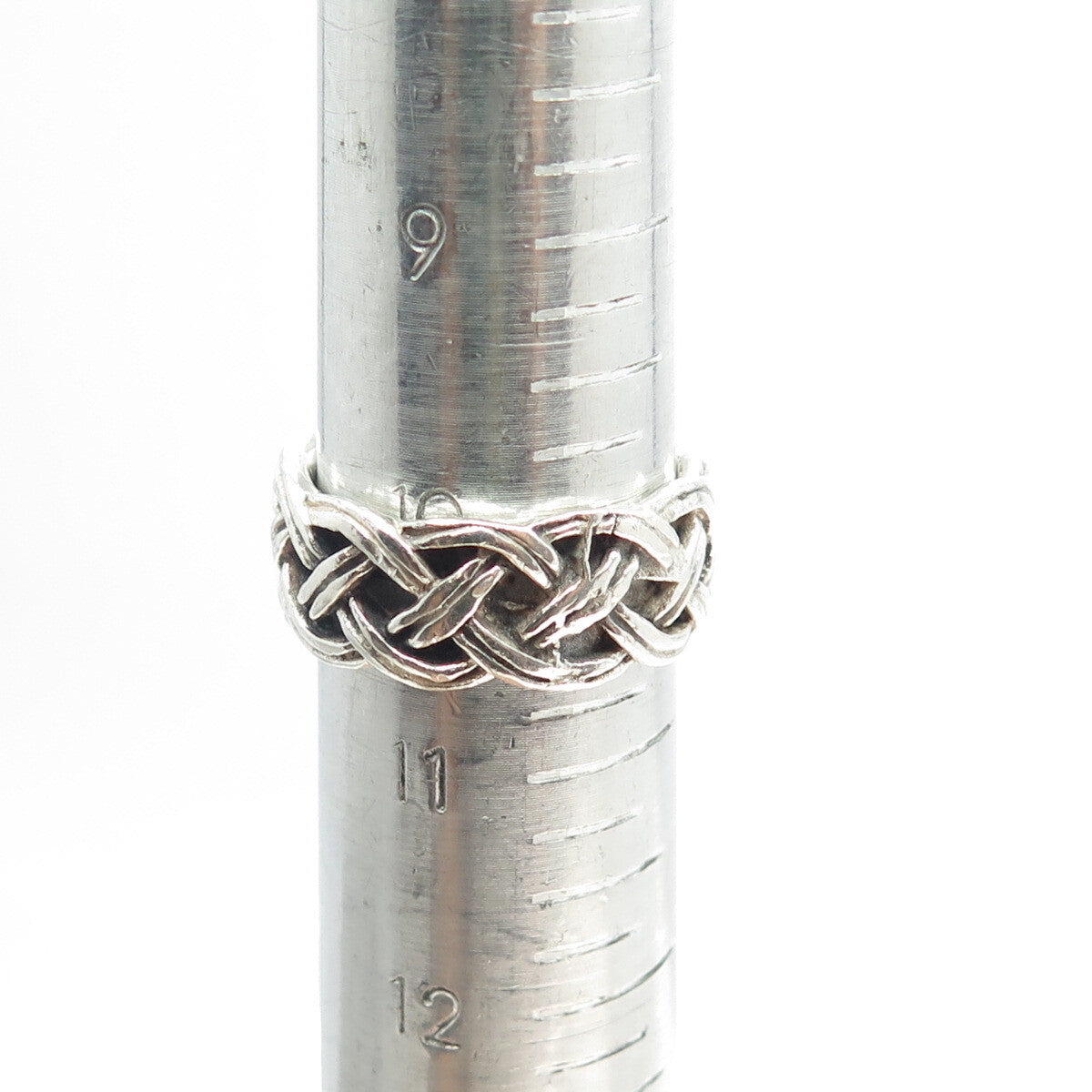 925 Sterling Silver Vintage Woven Band Ring Size 10.5