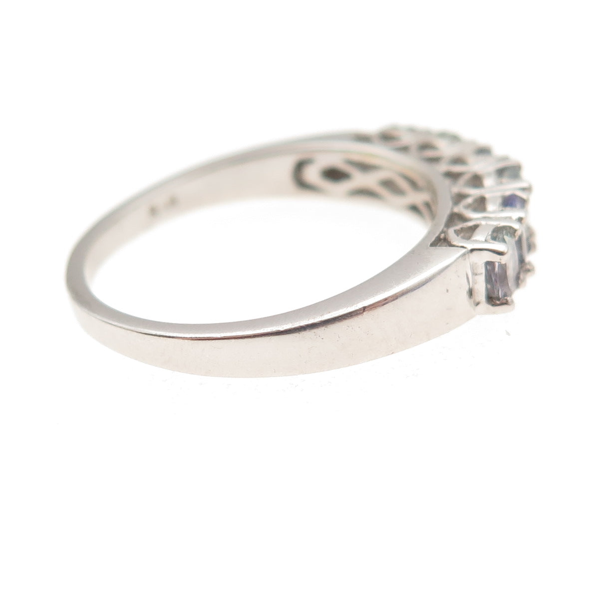 Chuck Clemency 925 Sterling Silver Real Peacock Sapphire Ring Size 8.25