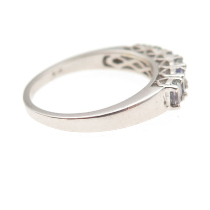 Chuck Clemency 925 Sterling Silver Real Peacock Sapphire Ring Size 8.25