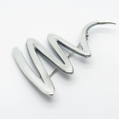 925 Sterling Silver Vintage Zigzag Pin Brooch