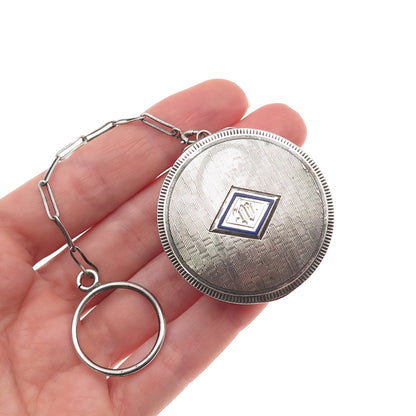 Elgin 925 Sterling Silver Antique Art Deco Chatelaine Fob Compact Case