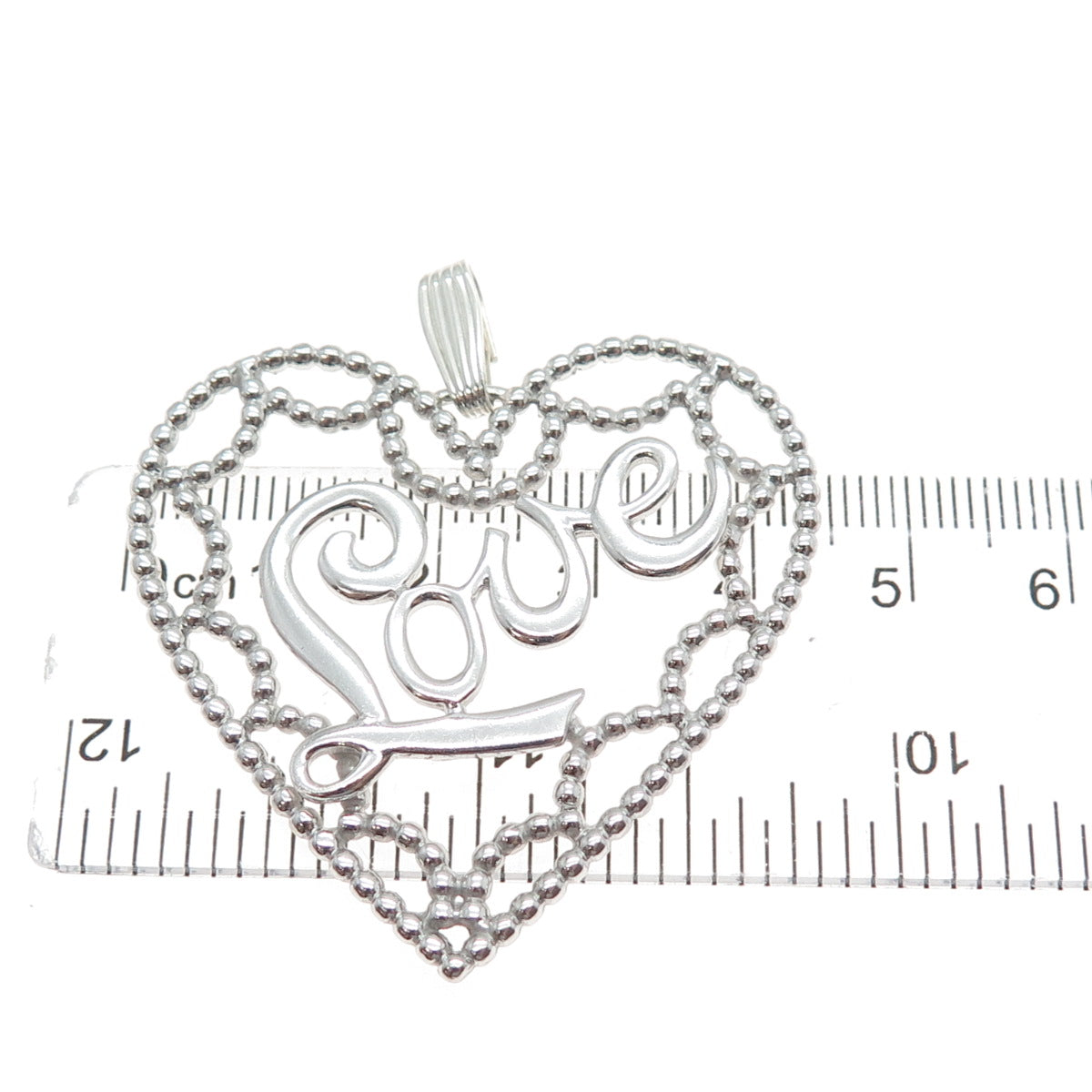 VAN DELL 925 Sterling Silver Vintage Love Ornate Heart Pendant