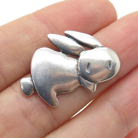 925 Sterling Silver Vintage Rabbit Modernist Pendant