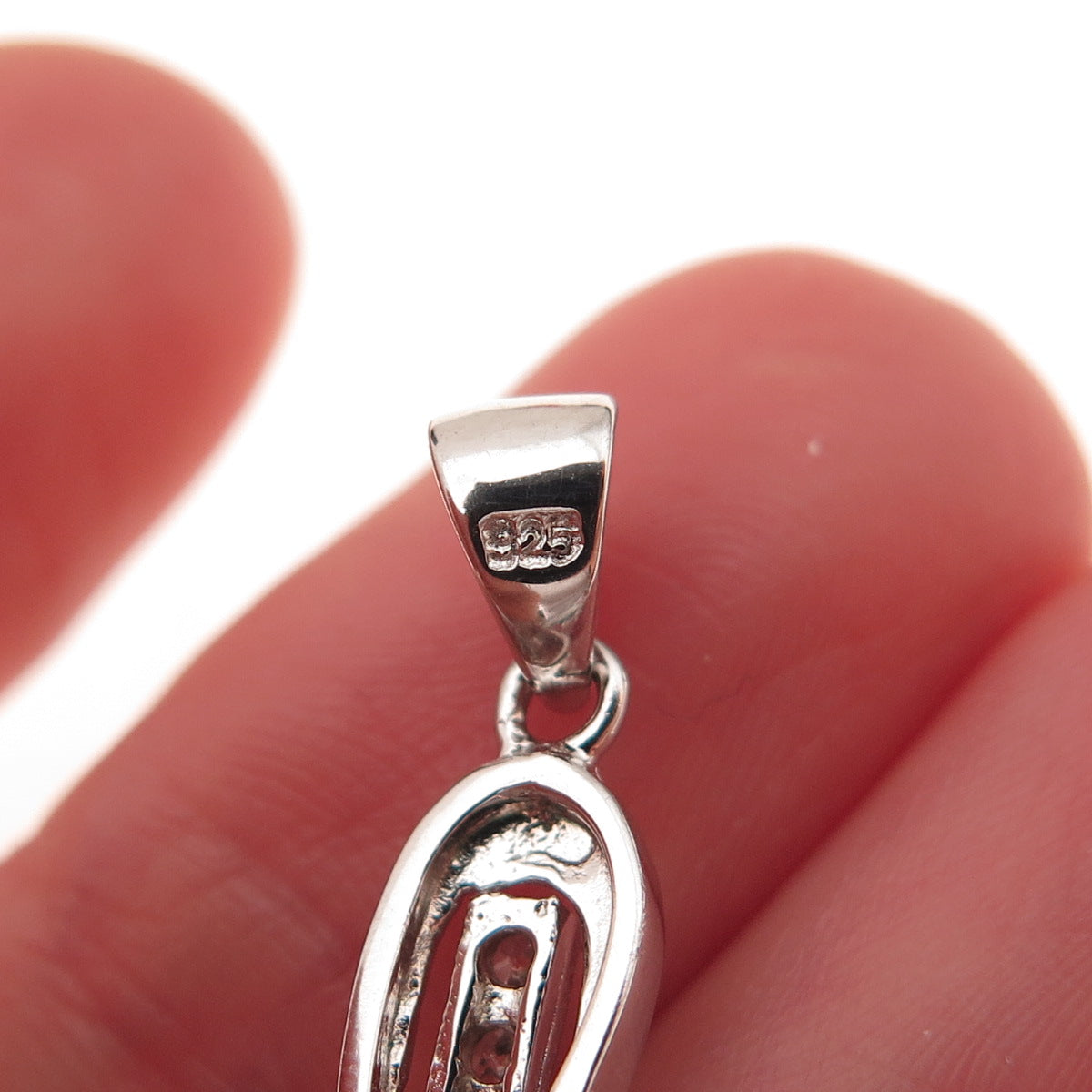 925 Sterling Silver Round-Cut C Z Cross Religious Charm Pendant