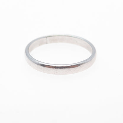 925 Sterling Silver Vintage Mexico Classic Wedding Stackable Band Ring Size 8