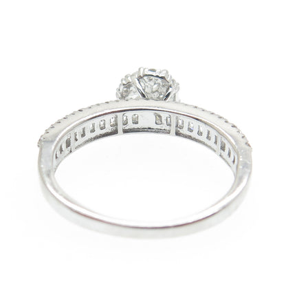 925 Sterling Silver Multi-C Z Engagement Ring Size 7.25