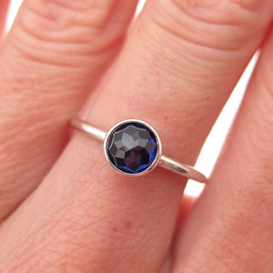 Pandora Sterling Silver Real Sapphire September Birthday Blooms Ring Size 6.75