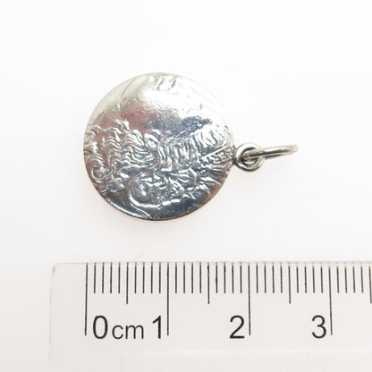 925 Sterling Silver Vintage "Morgan Dollar" Coin Replica Pendant