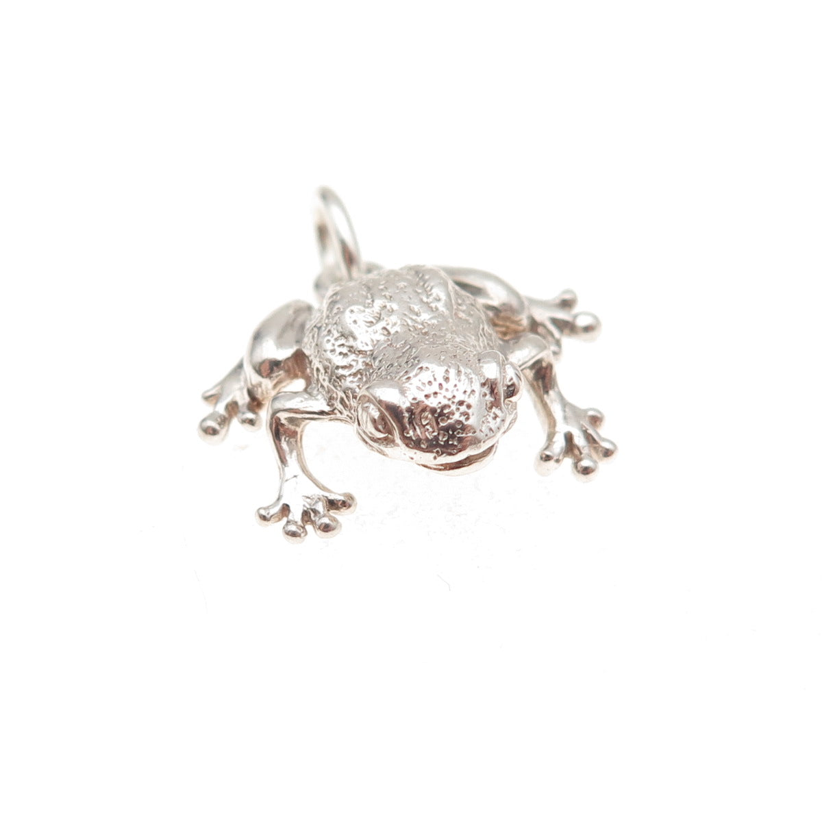 925 Sterling Silver Vintage Frog Good Luck 3D Charm Pendant