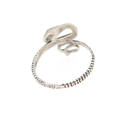 925 Sterling Silver Vintage Snake Oxidized Ring Size 6.25