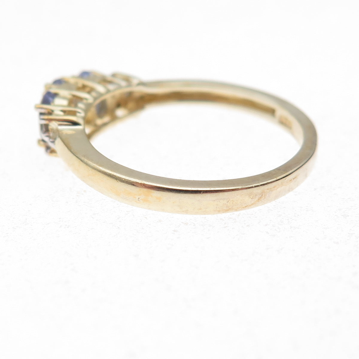 Chuck Clemency 925 Sterling Silver Gold Plated Real Tanzanite Ring Size 8.25