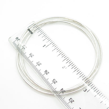 925 Sterling Silver Vintage Triple Bangle Bracelet 8"
